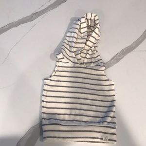 Lulu+Roo Grey striped sleeveless hoodie
